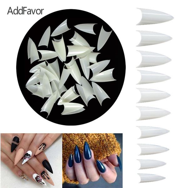 

addfavor 500pc french fake nails artificial sharp corner false nail tips manicure acrylic nail extension diy gel decoration, Red;gold