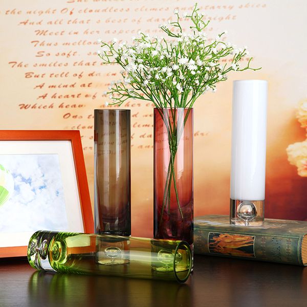 

fashion minimalist modern transparent glass vase straight crystal glass terrarium hydroponic container home decorative