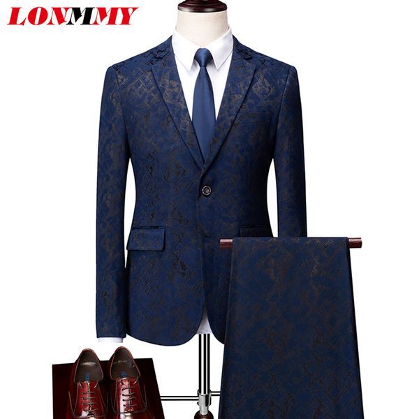 

lonmmy 5xl 6xl wedding suits for mens blazer jacket masculino suit dress two single-breasted mens suits with pants blue black, White;black
