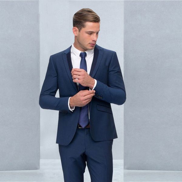 

slim fit men suits for wedding groom tuxedos latest design groomsman suits prom wear 2 pieces (jacket+pants) man blazer terno masculino, Black;gray