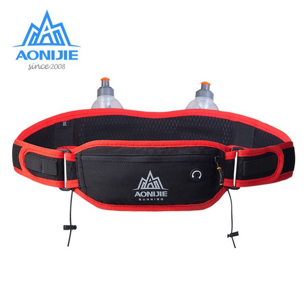 

aonijie multifunction running waist pack hydration belt with 2pcs 170ml water bottles for marathon hiking cycling climbing