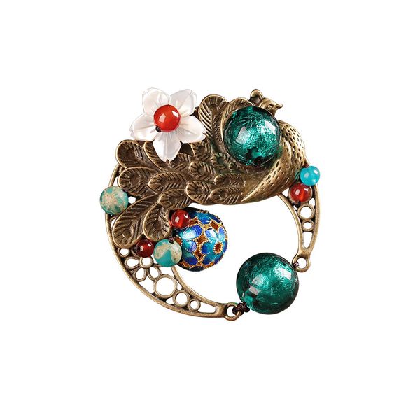 

broches vintage folk-custom broches women dress wedding brooch pinsclassic alloy women brooches for wedding corsage accessories, Gray