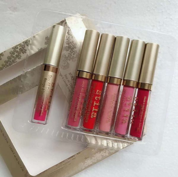 

new stila stay all day sparkle all night liquid lipstick holiday set kit 6pcs lipgloss set dhl hippipng