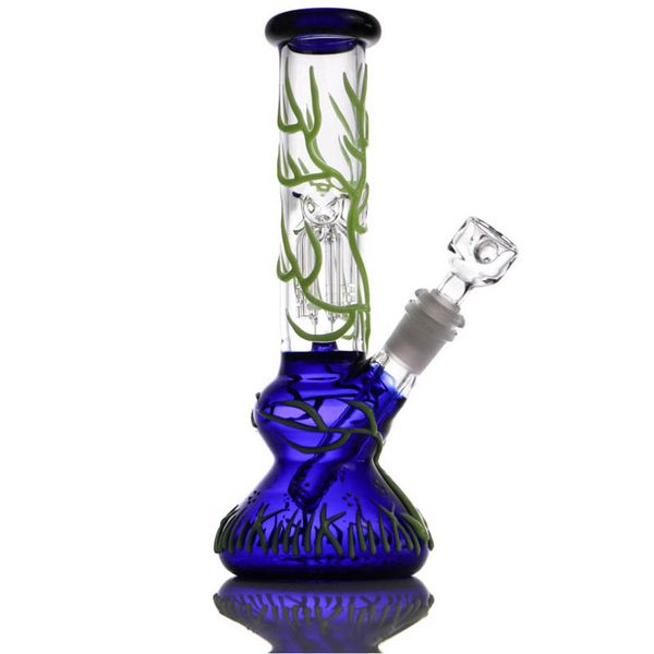 Narghilè Glow In The Dark Bong 4 Arms Perc Glass Beaker Water Pipe Bong luminosi