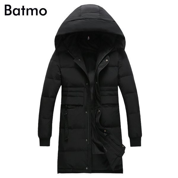 

batmo 2017 new arrival white 80% duck down warm hooded jacket men,winter coat men,windproof,plus-size m-3xl b36, Black