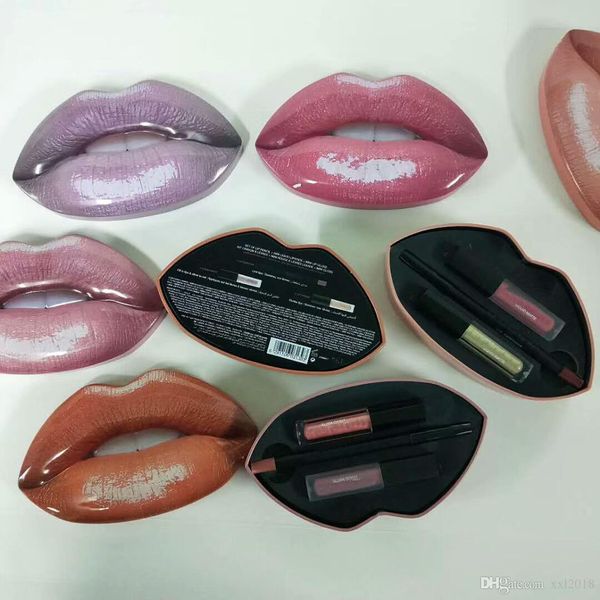 

30pc beauty lip tick big mouth lip glo lip liner et makeup lip tick 5 color 3pc et with iron retail box