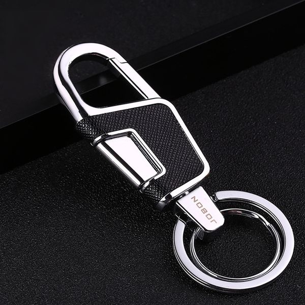 

men keychain key ring key holder car kry ring key chain jewelry genuine leather birthday gift, Slivery;golden