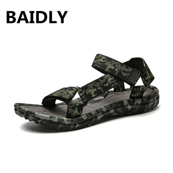 

summer men sandals camouflage slipper men sandals comfortable man shoes fashion sandalia masculina casual flip flops flat sandal, Black