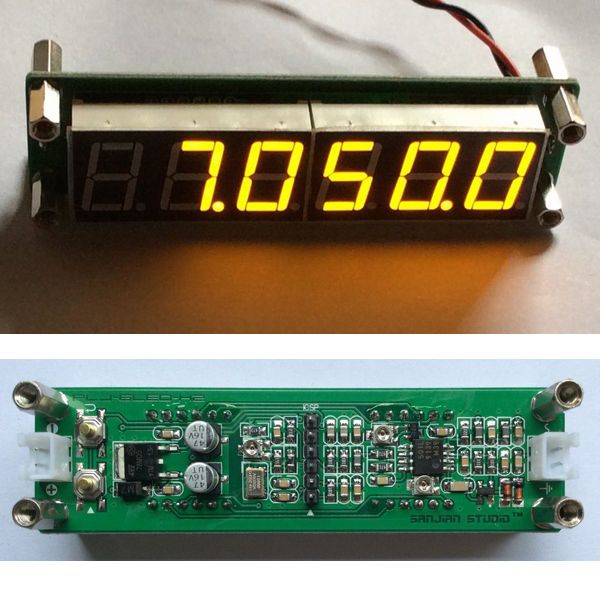 Freeshipping 6led 1 MHz ~ 1000 MHz RF Contatore di frequenza singal Tester LED digitale per amplificatore radioamatore colore giallo