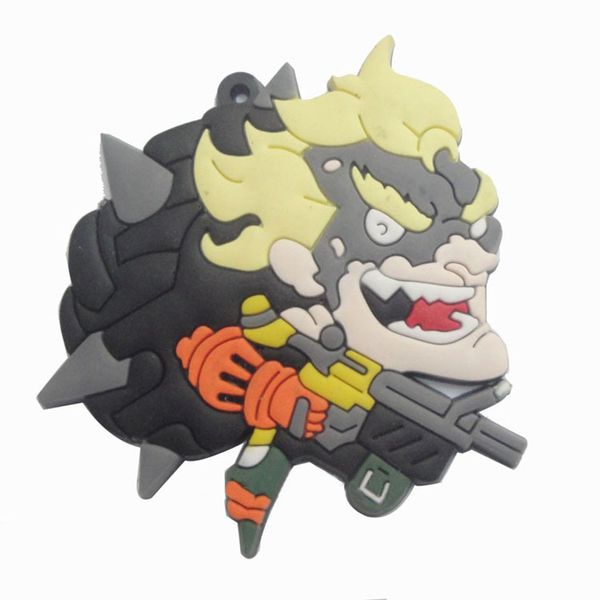 

games fps keychains anime figures fifteen heroes reaper key ring soft glue car key chain pendant jewelry sp1462, Silver