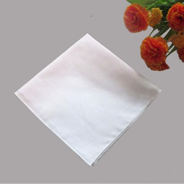 

pure white hankerchiefs 100% cotton handkerchiefs women men 41cm*41cm pocket square wedding plain diy print draw hankie