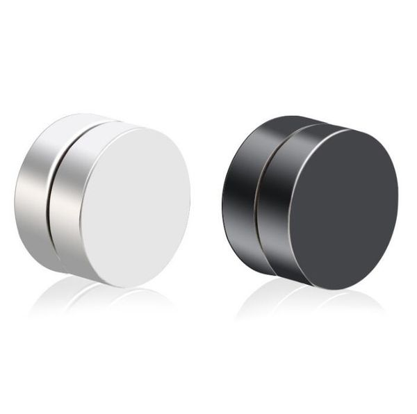 

magnet non piercing earrings, auniquestyle stainless titanium steel round magnetic clip on fake stud earrings mens magnetic earrings jewelry, Golden;silver