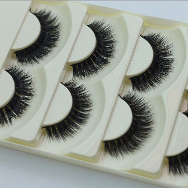 

5 pairs/box mink hair women ladies makeup thick false eyelashes eye lashes long black natural handmade makeup beauty tools #3d-df7