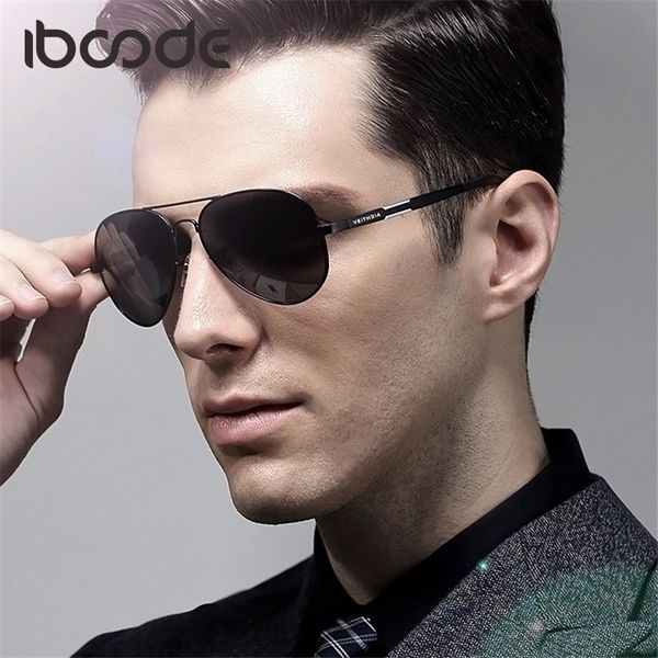 

iboode aluminium alloy polarized driving sunglasses for men fishing outdoor pilot sun glasses mirror eyewear shades male classic, White;black