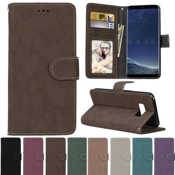 

1 шт. мужской женский чехол для телефона с подставкой роскошный матовый искусственная кожа флип-кошелек дизайн карты подставка держатель защ