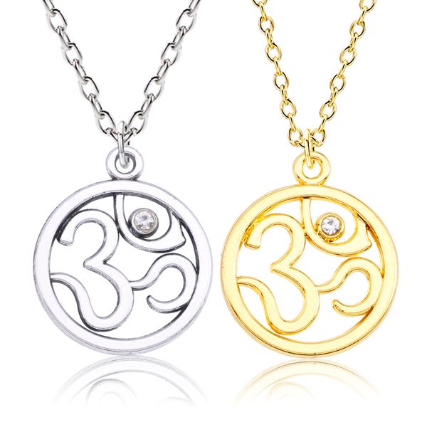 Acheter Trendy Yoga OM Collier Pour Femmes Alliage Or Argent Yoga Colliers Pendentifs Inspirant Sport Hindou Bijoux Accessoires Collares De $8.51 Du