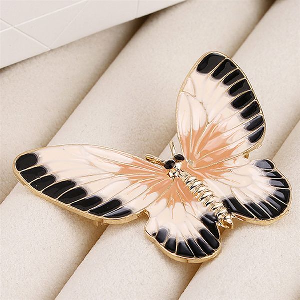 

retro gold color beige orange enamel butterfly lovely girl insect brooch fashion women accessories fashion jewelry, Gray