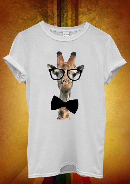 

giraffe geek bow hipster funny men women t shirt vest 399 new t shirts funny tee new, White;black