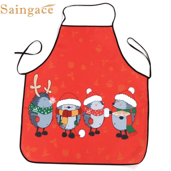 

christmas santa claus kitchen aprons for woman men xmas decoration aprons dinner cooking apron delantal baking accessories 1024#