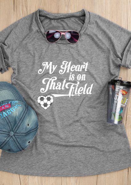 

my heart is on that field t-shirt women fashion summer cotton tees grunge goth tumblr vintage bachelorette party t shirt, White