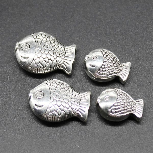 

fashion alloy fish beads charms tibetan silver 8x10mm 11x14mm 50pcs/lot metal alloy spacer beads pendant for diy jewelry making, Black
