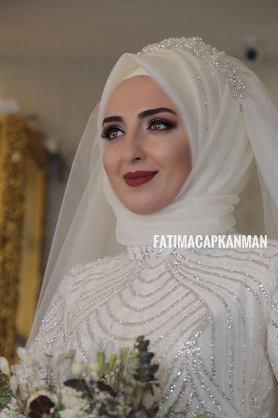 Véu de noiva muçulmano marfim 2018, pérolas com miçangas, tule, casamento, hijab para noivas da arábia saudita, feito sob medida, comprimento do cotovelo, véu de noiva 275p