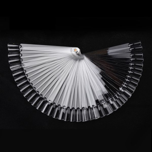 

50pcs false nail tips color card practice display tools transparent /white buckle ring manicure nail art tool, Red;gold