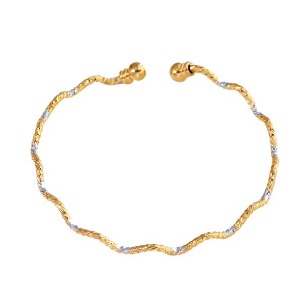 

simple design twist cuff bangle bracelet two tone bangle wedding bracelet, White