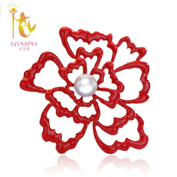 

nymph] pearl brooches large natural freshwater brooches pearl jewelry fine jewerly red wedding for women b02, Slivery;golden