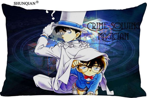 

custom pillowcase detective conan rectangle zipper polyester cotton pillow cover size 45x35cm (one side) print
