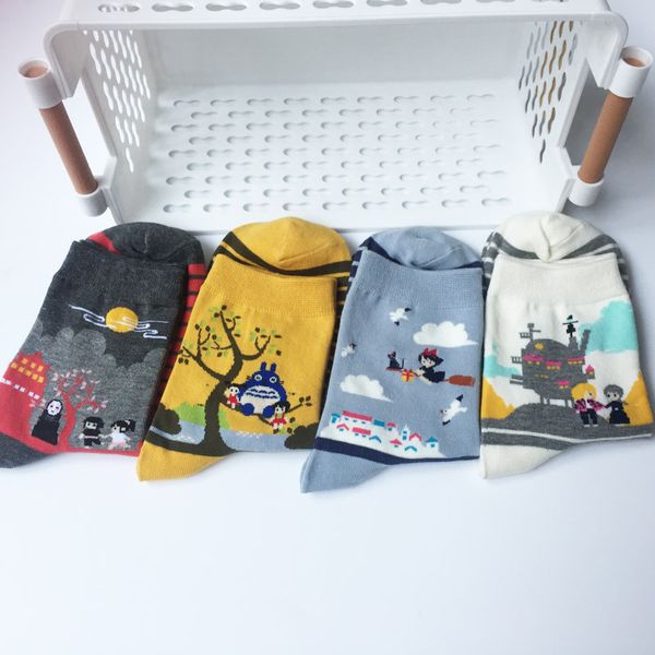 

1pair fashion cartoon character cute cat socks women harajuku cute crew socks hipster skatebord funny female q016, Black;white