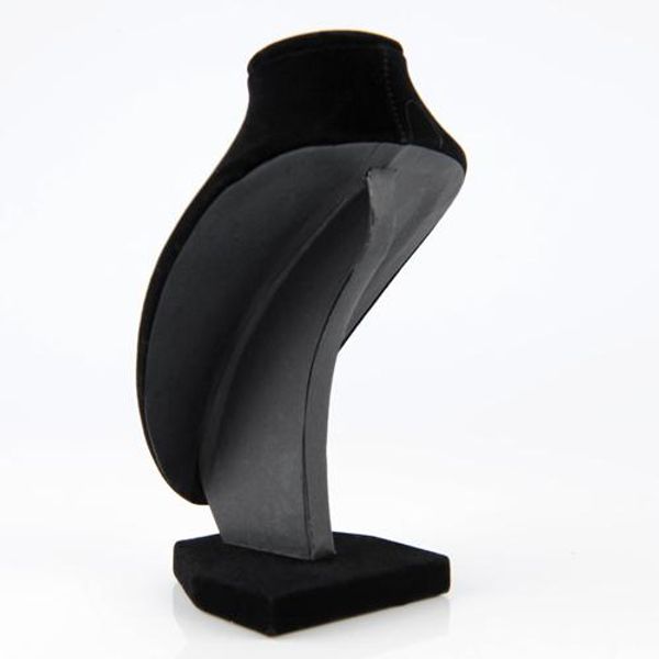

1x black jewelry necklace choker display stand bust neck velvet showcase, Black;white