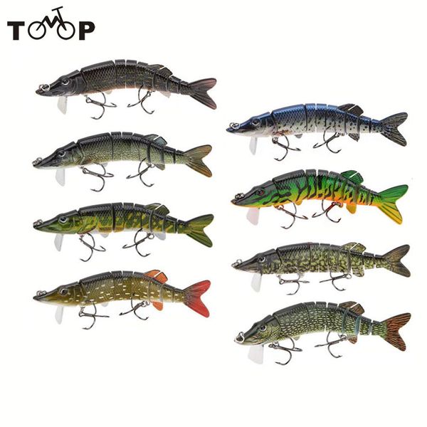 

5" 9-Segement Pike Lure with Mouth Swimbait Crankbait Pike Muskie Fishing Lure Fishing Bait Tackle 12.5cm 20g