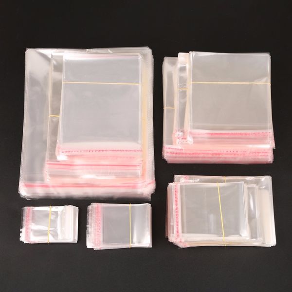 

storage bags clear self adhesive seal plastic packaging bag resealable cellophane opp poly bags gift bags