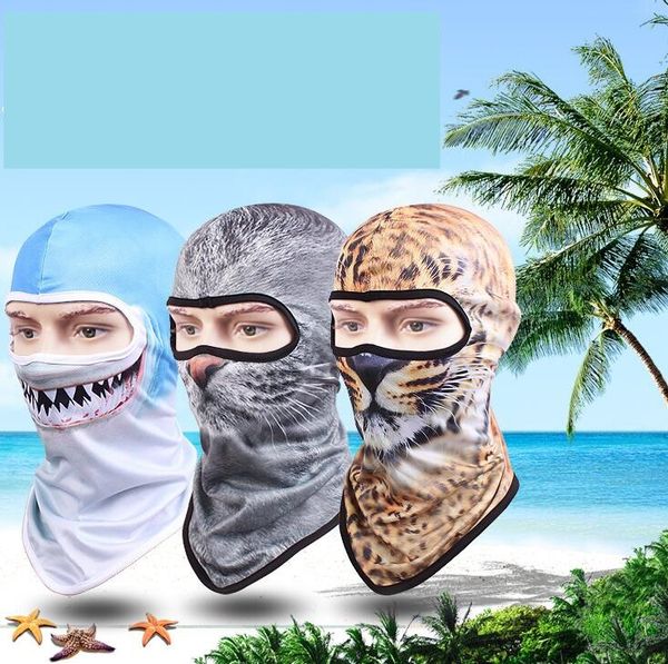 3d impressão máscara facial gato cat dog tigre leão bicicleta chapéus de bicicleta máscaras de motocicleta capa de esqui cap véu balaclava uv proteger máscara de caveira