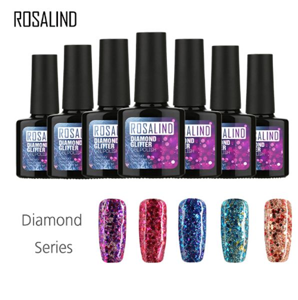 

10ml diamond glitter uv nail gel polish soak off uv gel nail polish use with base gel polish, Red;pink