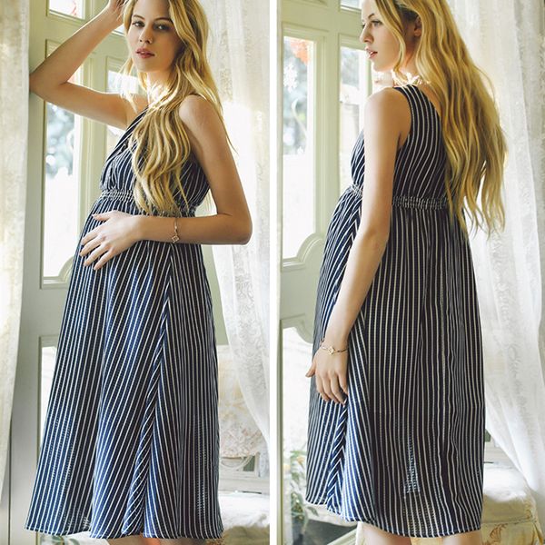 

беременные женщины платье лето европа и соединенные штаты америки материнства платье свободные большой размер высокая талия шифон v-образным, White