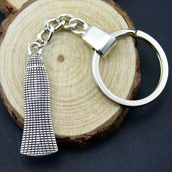 

6 pieces key chain women key rings fashion keychains for men imitation tassel 43x14mm, Slivery;golden