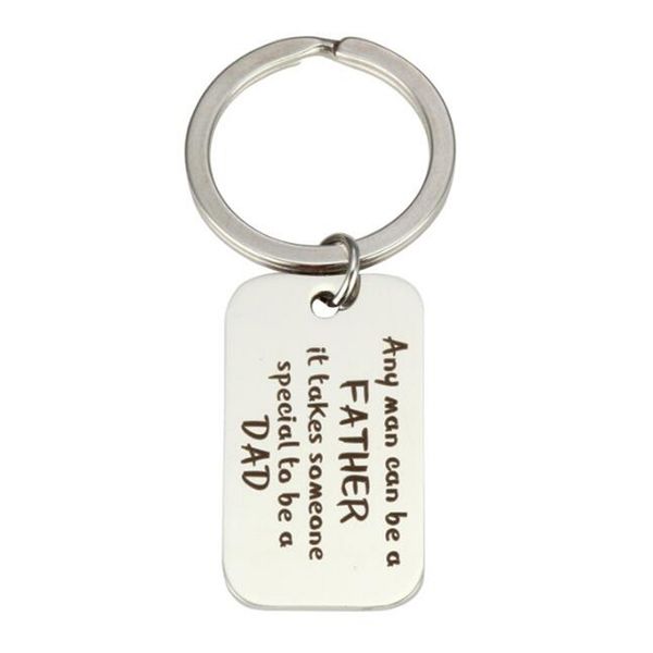 

key chains any man can be a father it takes someone special be a dad stainless steel tag papa father men family gifts, Slivery;golden