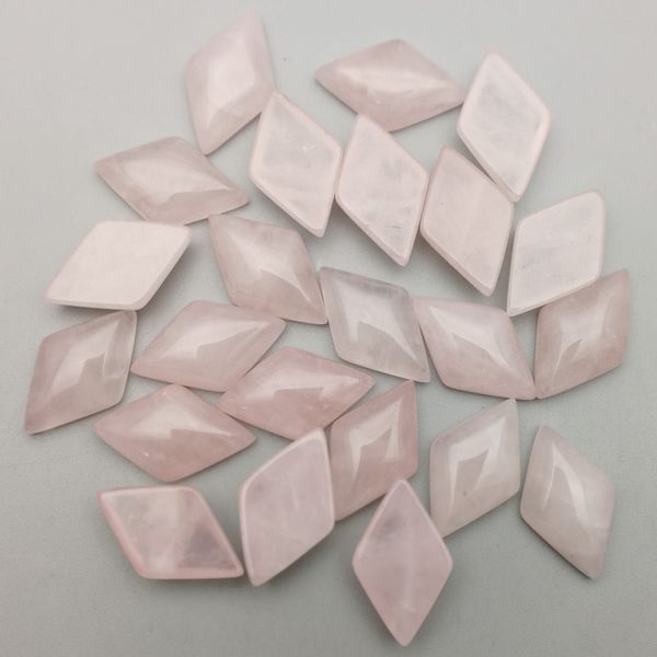 

fashion natural pink crystal stone beads charms quartz quadrilateral cab cabochon no hole for jewelry making wholesale 24pcs/lot