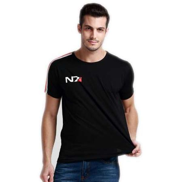 N7 Mass Effect 3 T Shirt Men Systems Alliance Military Emblem Game T-Shirt Cotton Men Spedizione gratuita all'ingrosso