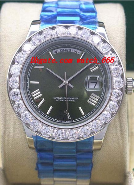 

Luxury Watches Roman Bigger Diamond Bezel Watch Black Dial Chest 41mm Automatic Fashion Men's Watch Wristwatch Free Shipping