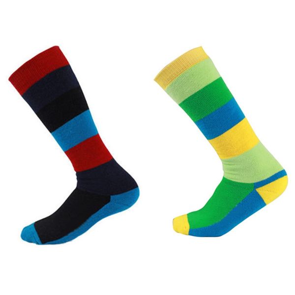 

drop ship dark stripes outdoor sports professional ski socks snowboard socks winter warm 40% cotton for men, Black