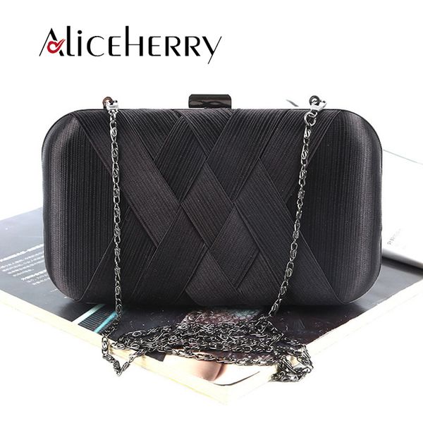 

women silk lady wedding handbag gold/sliver clutch tassel purse banquet bag party evening bags chains pochette soir