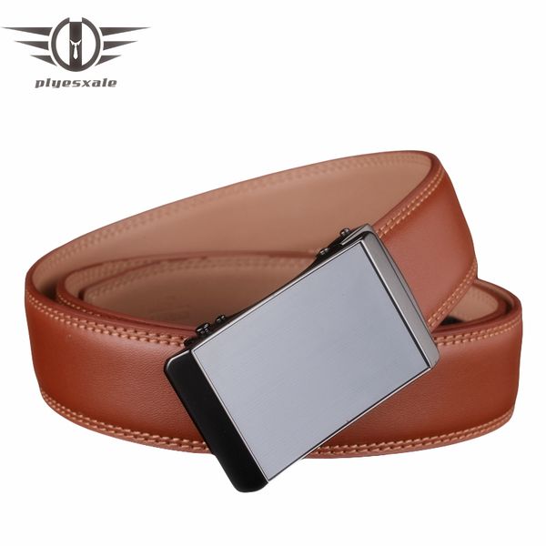 

plyesxale men belt genuine leather designer belts for men 2018 automatic buckle strap male metal brand mens belts luxury g64, Black;brown