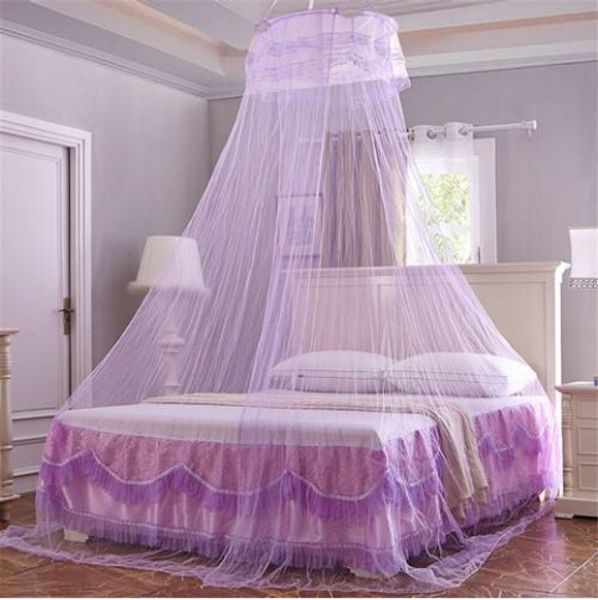 

wholesales 2019 new style round lace curtain dome bed canopy netting princess mosquito net for girls