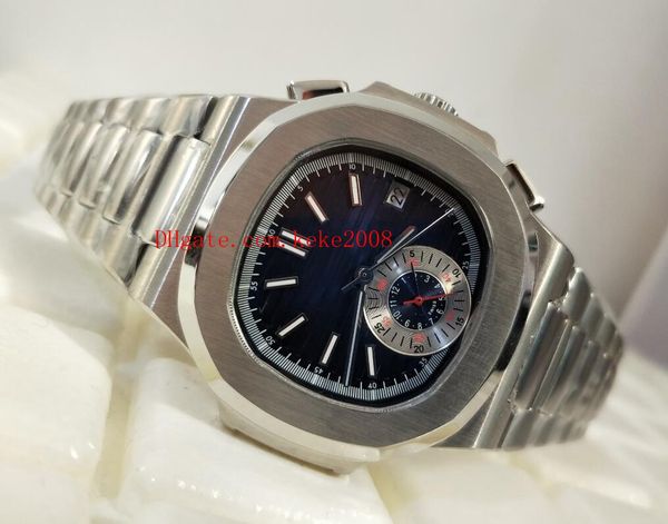 

luxury classic series 40mm leather bracelet nautilus 5980/1a-001 stainless steel asia transparent mechanical automatic mens watch watches, Slivery;brown