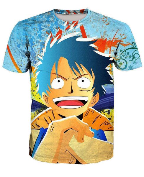 

новые мужчины / женщины классический аниме one piece 3d печати последний harajuku стиль майка топы плюс размер стиль снаряжение смешные футб, White;black