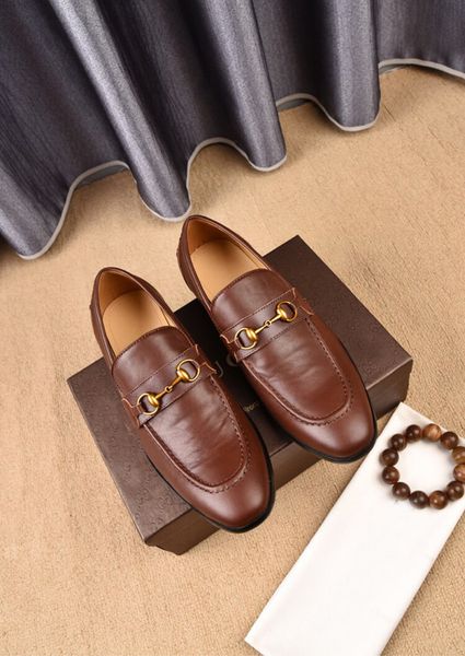 

[orignal box] luxury new mens oxfords dress work wedding party 100% genuine leather leisure shoes size 38-45, Black