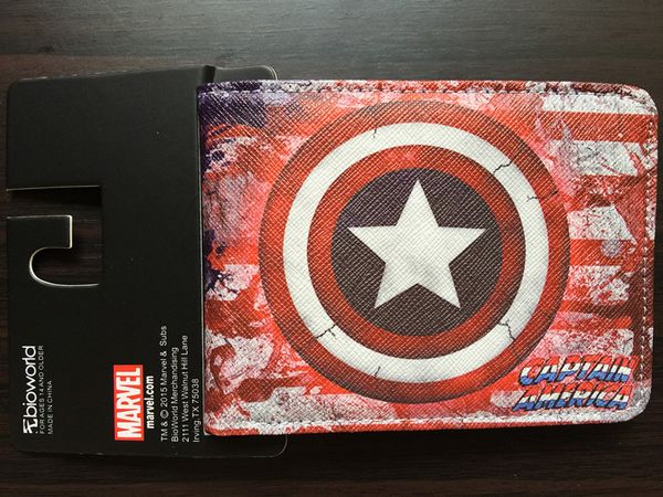

DC Marvel комиксы мужчины ПВХ бумажник Капитан Америка аниме мультфильм Кошелек карт